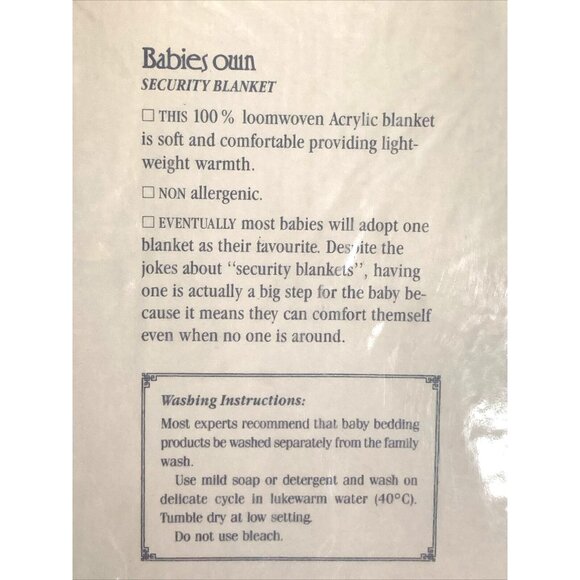 Vintage Bunny Esmond Dreamweaver Acrylic Baby Security Blanket Blue Satin Edge - Picture 11 of 11